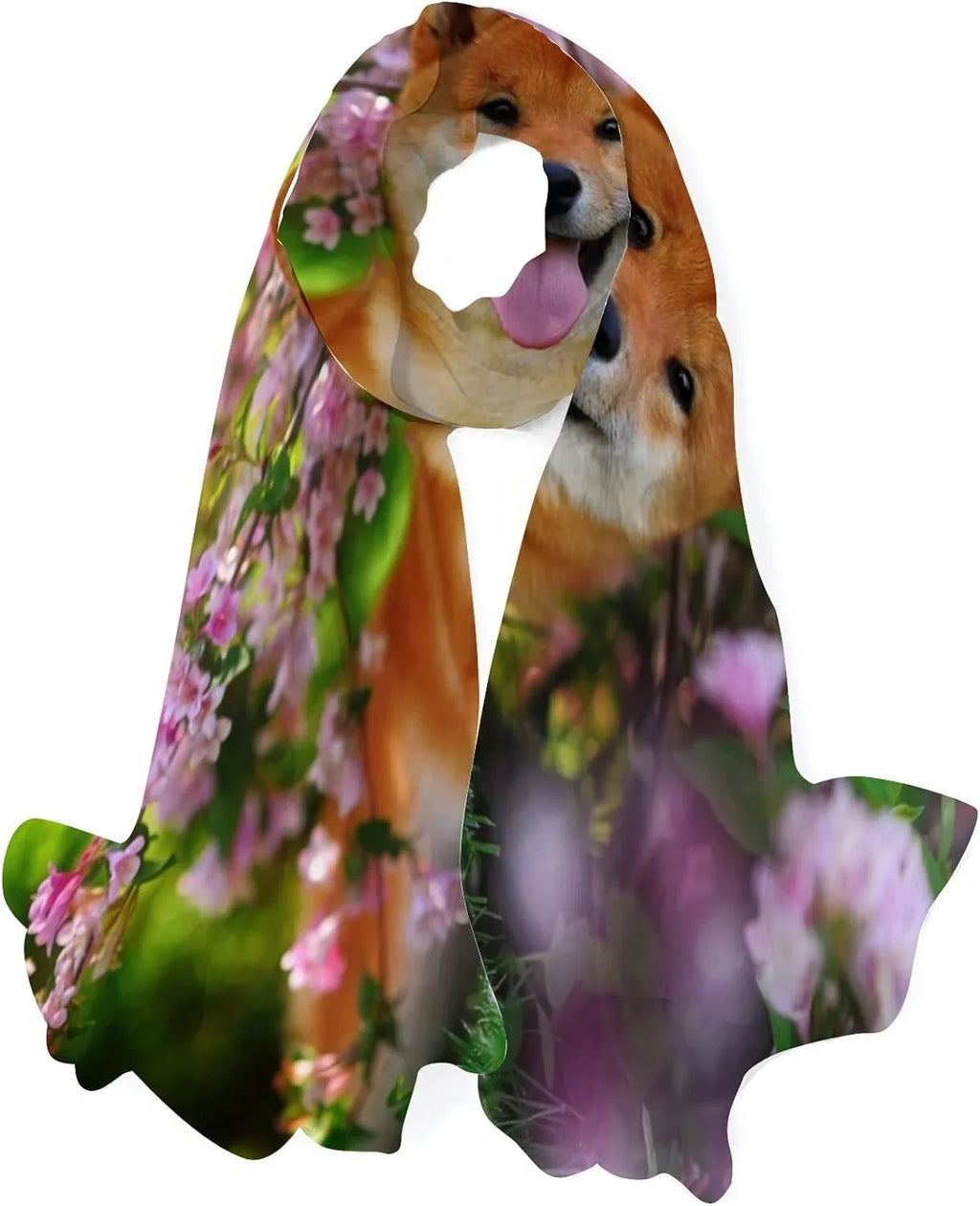 Dog Women In for Wrap Long Girls Scarves Flowers Silk Lightweight Shawl Hyjoy Neck Lying Scarf