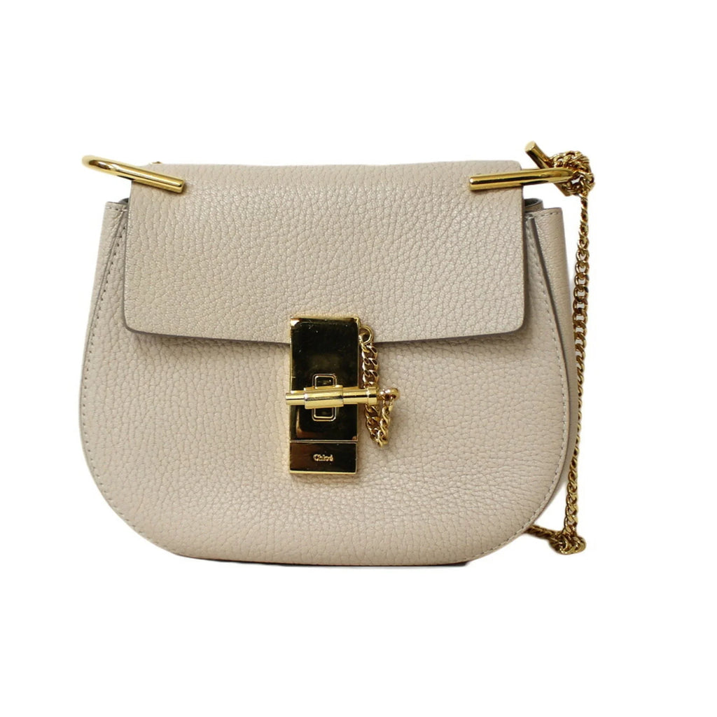 BRB01000000002558 Chain Leather Pre-Owned (Fair) Bag Beige Chloe Shoulder Chloé Ladies