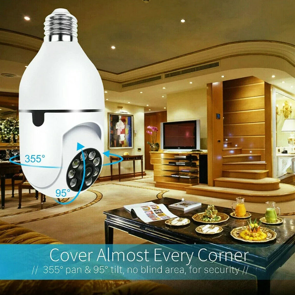 Two Surveillance Bulb Socket Bulb 2.4Ghz Vision/Light Wi-Fi Talk/Night Way &5Ghz 360° Wireless Motion Light Detector Camera IZENGATE E27 2Pack Camera Camera