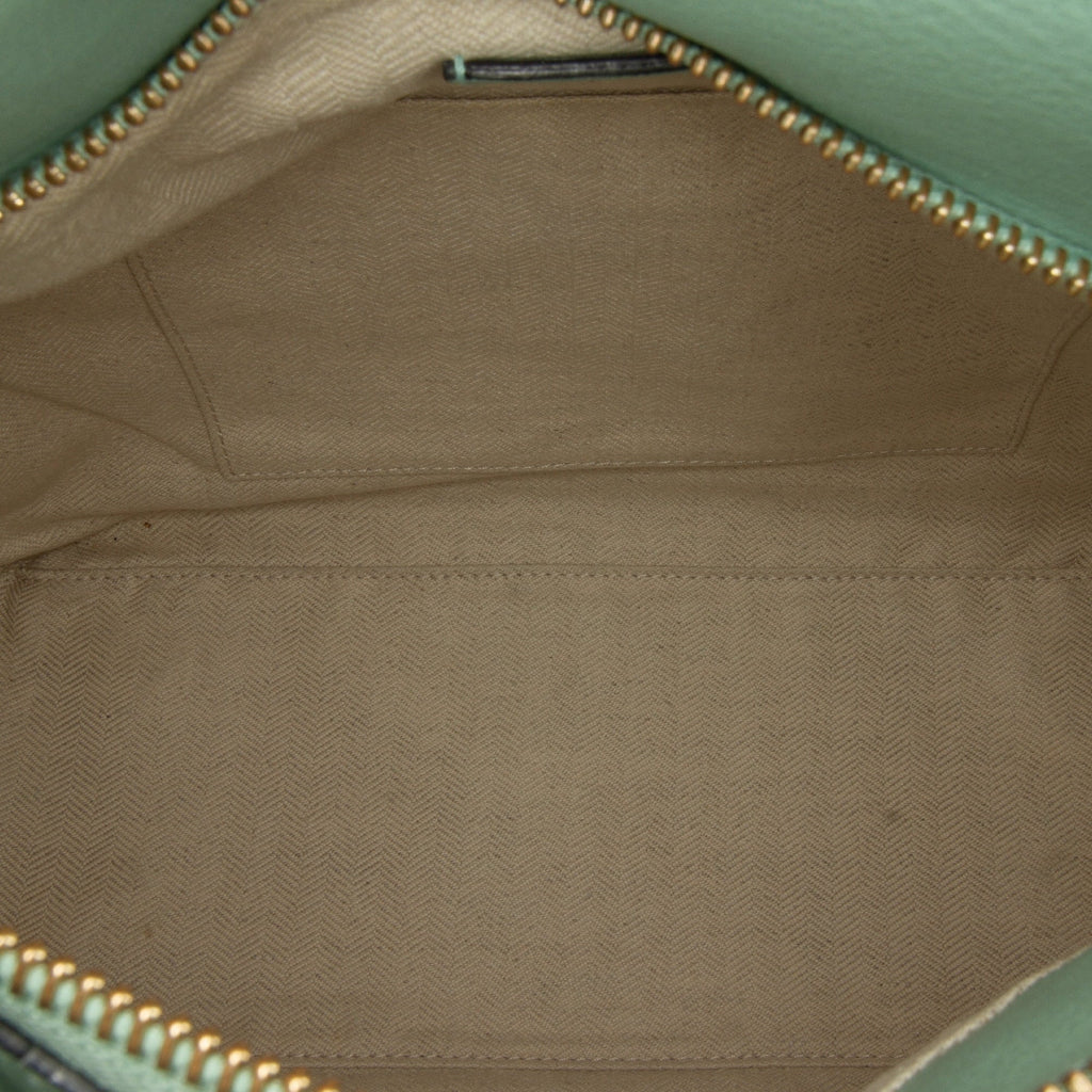 LOEWE (Good) Satchel Puzzle Green Leather Medium Pre-Owned Calf Unisex Authenticated