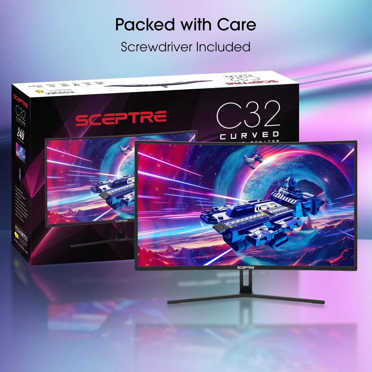 Build-in Curved DisplayPort Gaming Machine sRGB FreeSync 99% 32-inch DisplayPort Monitor (C325B-185RD) 165Hz Speakers, up Sceptre HDMI 240Hz to 144Hz AMD