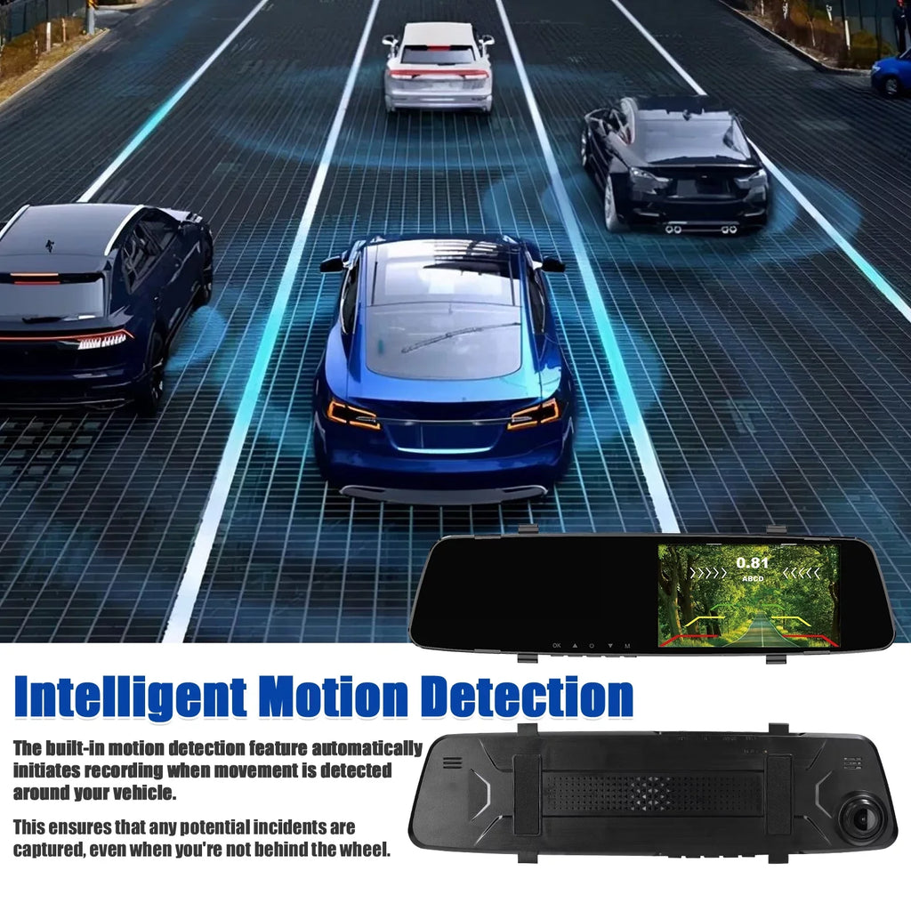 Dual Cam Dash Camera,Camera Camera 4.3 Inch Dazzduo Screen 4.3 Reco Inch Reverse Dash Rear DVR Dash Inch Rear Reverse 4 Radars 1080P Dash Dual Radars Support Screen Rear Rear Camera Radars