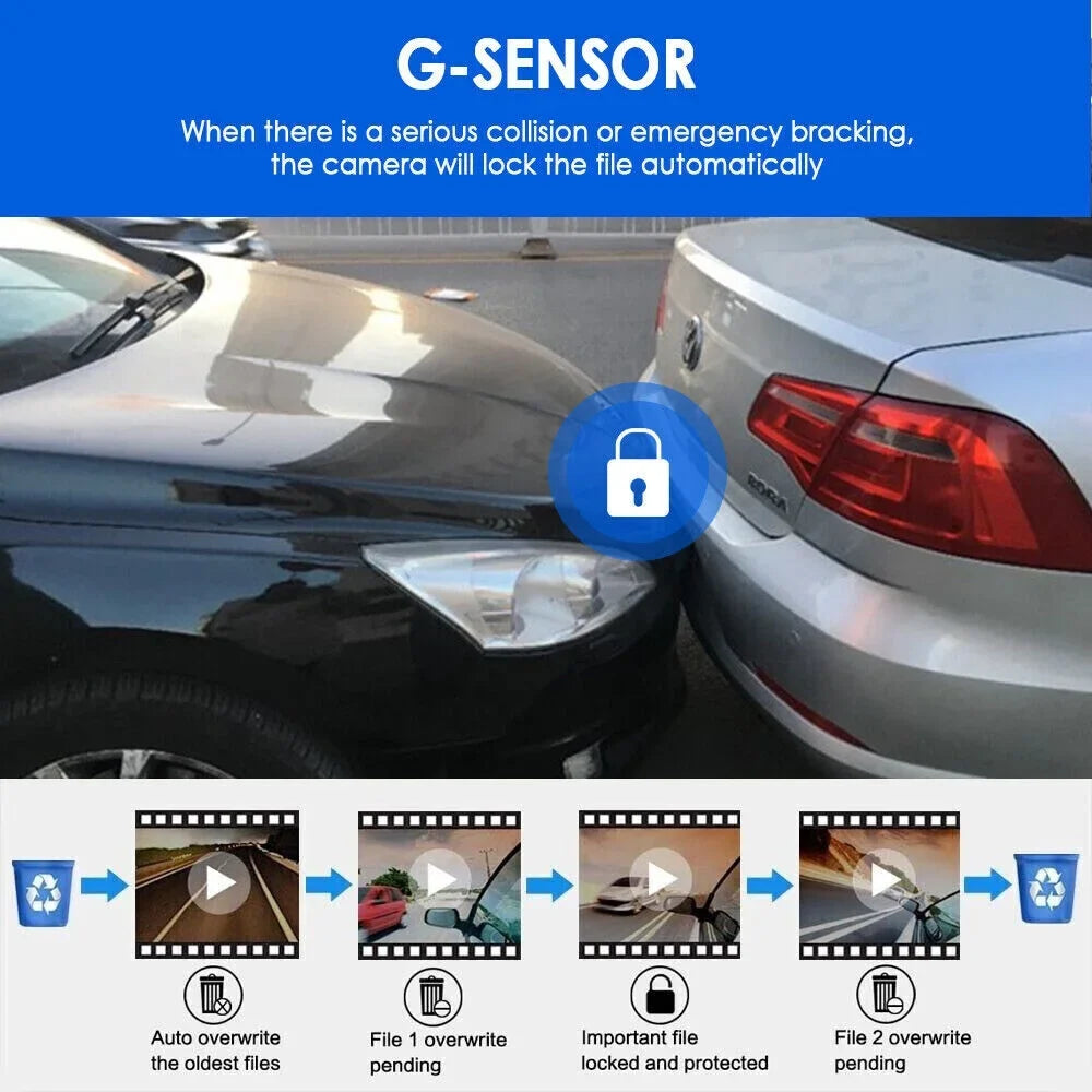 Recorder Lens Hd Night Car Onemayship Dual Dvr 3.16In Dash 1080P Front Inside Cam Camera
