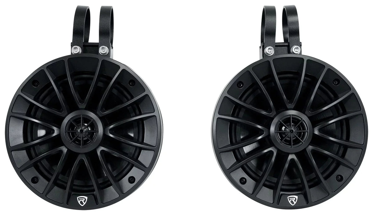 Bluetooth ATV/UTV/RZR (4) inch PT65BR For 6.5 Speakers Rockville LED Tower Powered