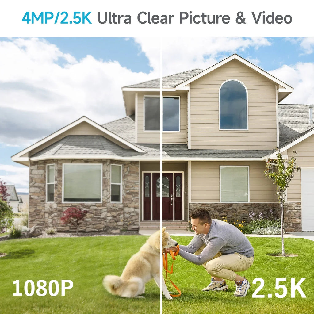 Wireless Camera Audio, 2.5K Camera Night Security 4MP Spotlight PIR Card 2-Way Powered WiFi, Outdoor, 2.4GHz with XVIM Detection Cloud/SD Waterproof, Security Home Vision, Battery Storage, Motion