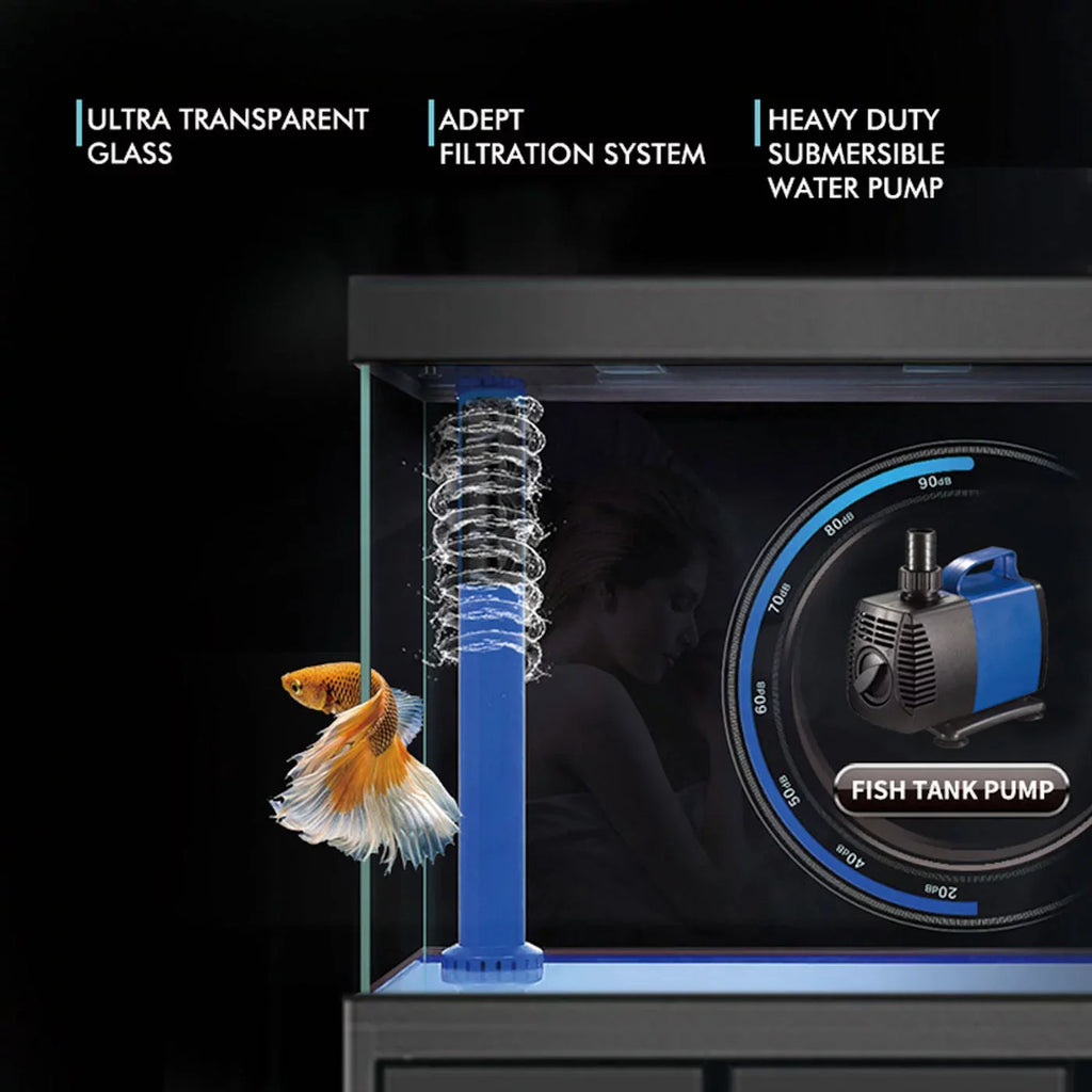 All-in-one and Dream Aquarium Silver Aqua Gallon Tempered Glass 200 White