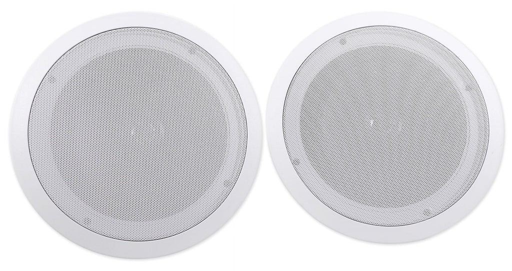 White 8" Kit 4-Room Audio Speakers Rockville Home Ceiling Receiver+(8) RPA40BT
