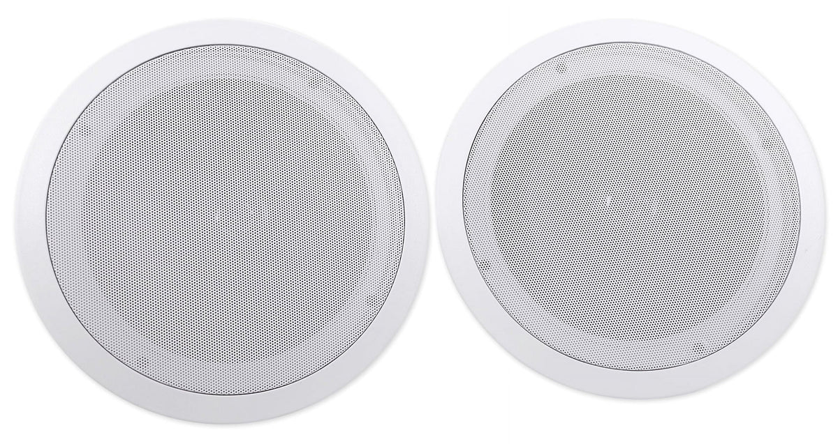 White 8" Kit 4-Room Audio Speakers Rockville Home Ceiling Receiver+(8) RPA40BT