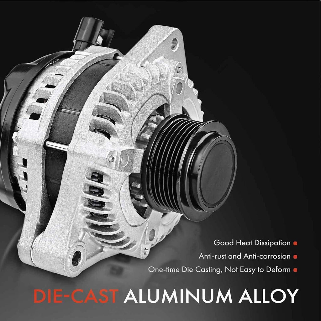 Replace# V6 2012-2015, Honda with 2011-2013, Pulley, Compatible Alternator 3.5L, 12V A-Premium CW 130Amp Ridgeline 2012-2014, 6-Groove Pilot 31100-RV0-A01 Odyssey