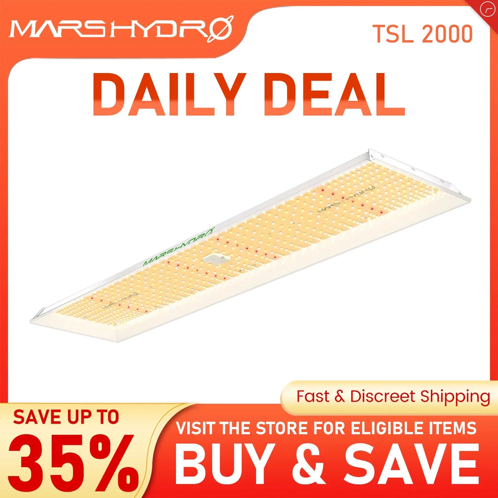 Spectrum Grow Light Mars 2000 2023 Light Yield 2.5g/W Dimmable Sunlike Grow Spectrum High PPE LED LED 300W Hydro Max TSL Full