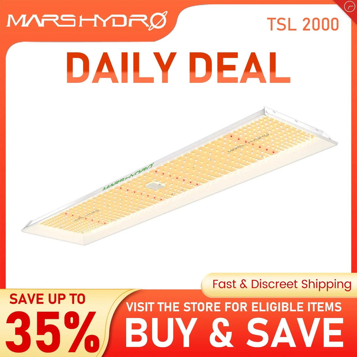 Spectrum Grow Light Mars 2000 2023 Light Yield 2.5g/W Dimmable Sunlike Grow Spectrum High PPE LED LED 300W Hydro Max TSL Full