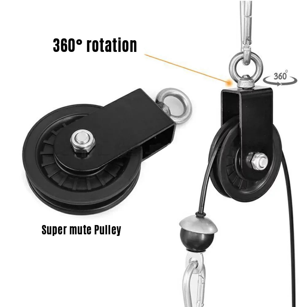 Fitness Training Cable Detachable Pin Upgraded Home Biceps System with Rotation Workout Machine Degree Tomfoto Super-Silent Pulley Gym Triceps 360 Attachment Loading Arm Pulley Equipment Strength