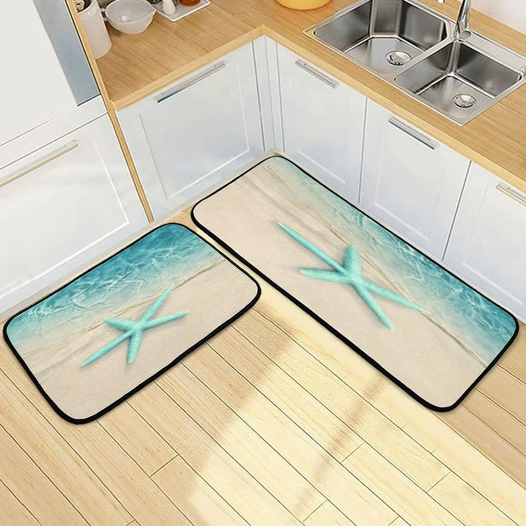 20x47inches Ocean Gift Carpet 20x28inches and Living Entryway Rug Kitchen Washable Starfish Floor Rugs Water Home Room Sea Beach Runner + Bedroom for Area Decor Mats Perfect Wave