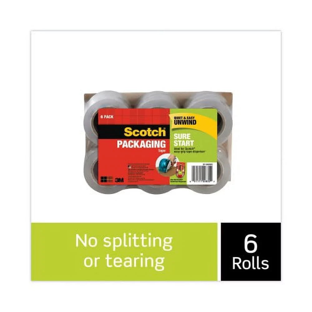 Clear, ft, DP1000 Sure Start Dispensers, Packaging 1.88" 1.5" x 6/Pack for Tape Core, Scotch 75