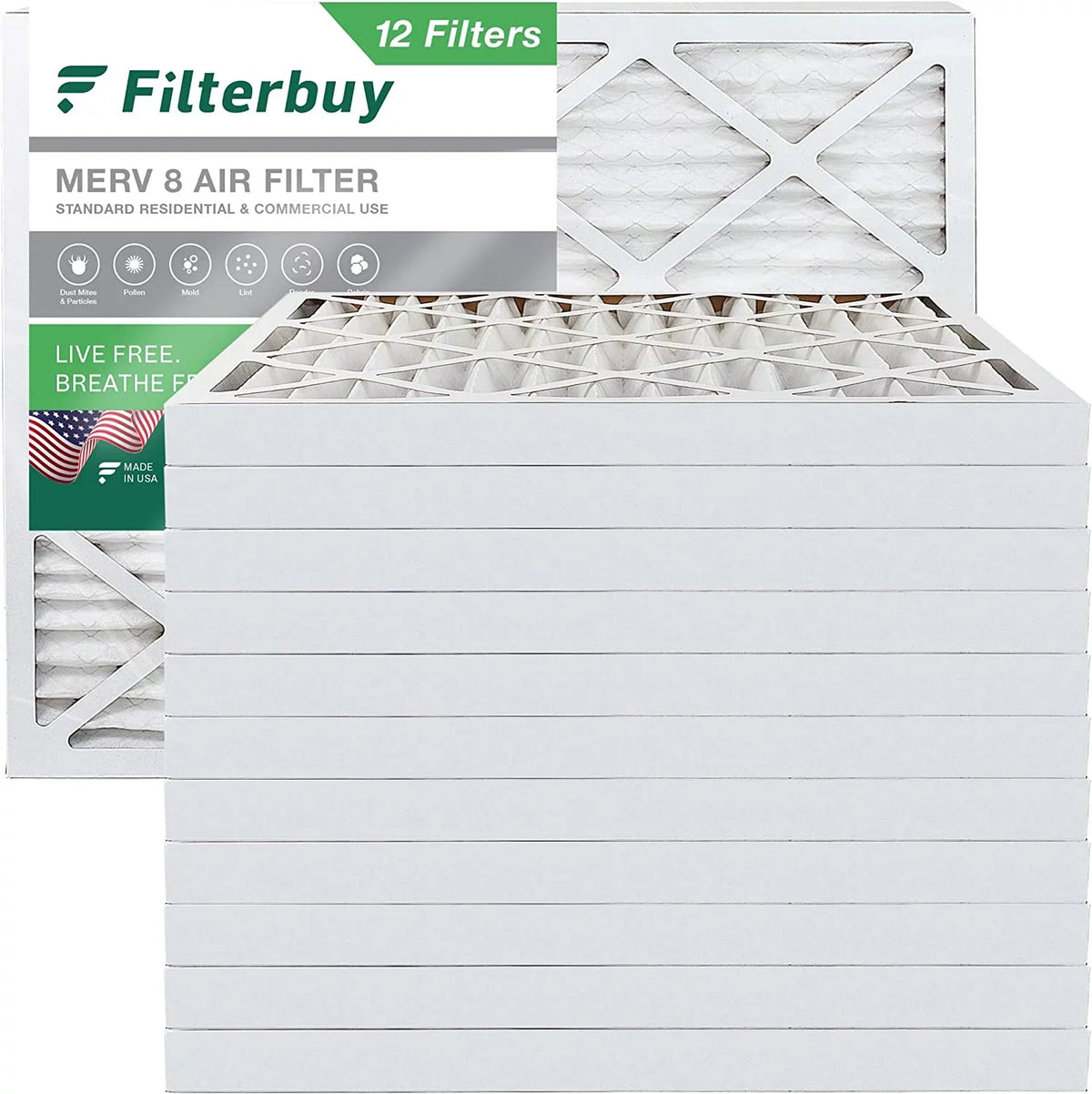 8 AC Air Pleated MERV (12-Pack) Furnace 25x32x2 HVAC Filterbuy Filters