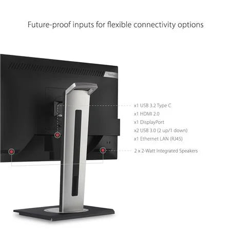 Ergonomics Office HDMI, USB Docking Degree C Integrated Monitor and 3.2, and for Inch 4K RJ45, VG2756-4K Port 27 ViewSonic 40 with Home Display Tilt IPS