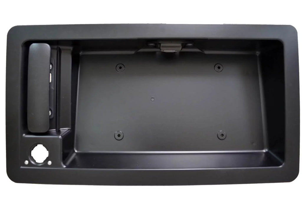 2008-2018 without Tailgate License Fits Textured Auto FORD Outside - - PT Plate Camera FO-3903A-TG Bracket Cargo select: ECONOLINE Hole Handle, Warehouse Door Holder