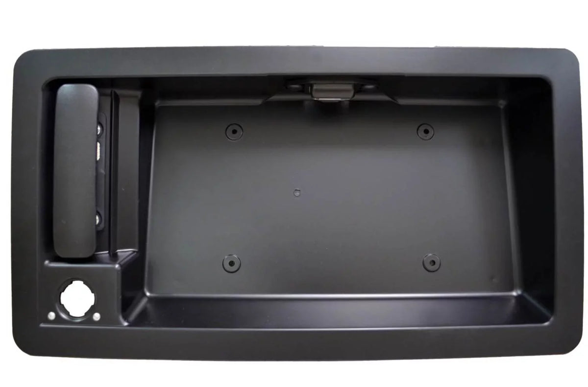 2008-2018 without Tailgate License Fits Textured Auto FORD Outside - - PT Plate Camera FO-3903A-TG Bracket Cargo select: ECONOLINE Hole Handle, Warehouse Door Holder