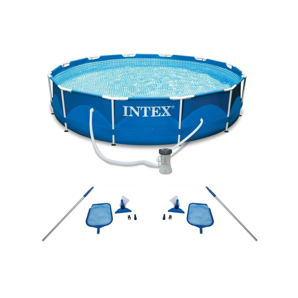 Cleaning Pump Intex with Swimming Filter Kit Pool Pack) Pool and Metal (2 Frame
