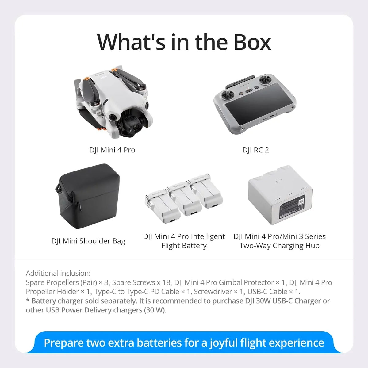 Fly CPS Year Batteries & Extended Accessories 4K Bundle Sensing, Drone Video, Under Pro Screen) 2 Remote 249g, Warranty Mini Omnidirectional Folding Combo, HDR RC More 3 DJI with with (With 3 4