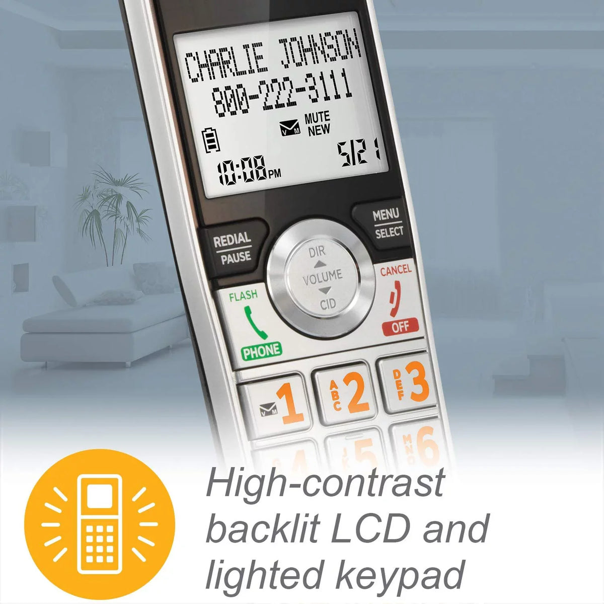 DECT 6.0 Corded/Cordless /Silver CL84107 Blocker, Handset Phone with 1 AT&T Expandable with Call Smart