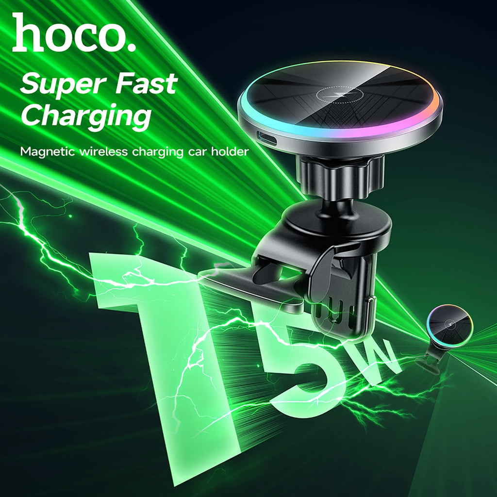Charger Air for Charging iPhone,Samsung,Huawei,etc QI HOCO Car Wireless Magnetic Phone Holder Mount Vent Compatible Car Fast 15W