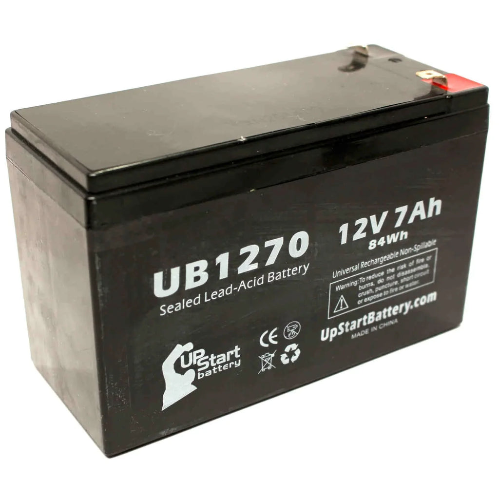to Universal 4 Replacement - - Battery F1 2x UB1270 Terminal Includes 7000mAh, F2 Upsonic Pack AGM, Adapters Compatible (12V, Battery F1 Acid Sealed Terminal, PCM200 Lead SLA) - 7Ah,