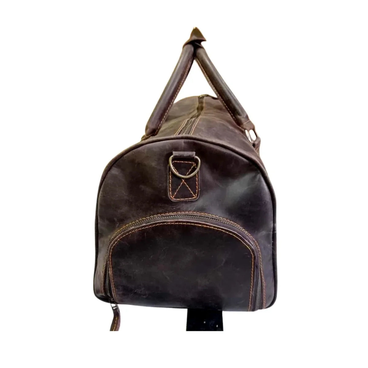 Duffle Bag Leather & AMERICANSTYLE Bag Leather Gym Travel Brown Luggage Cow Dark