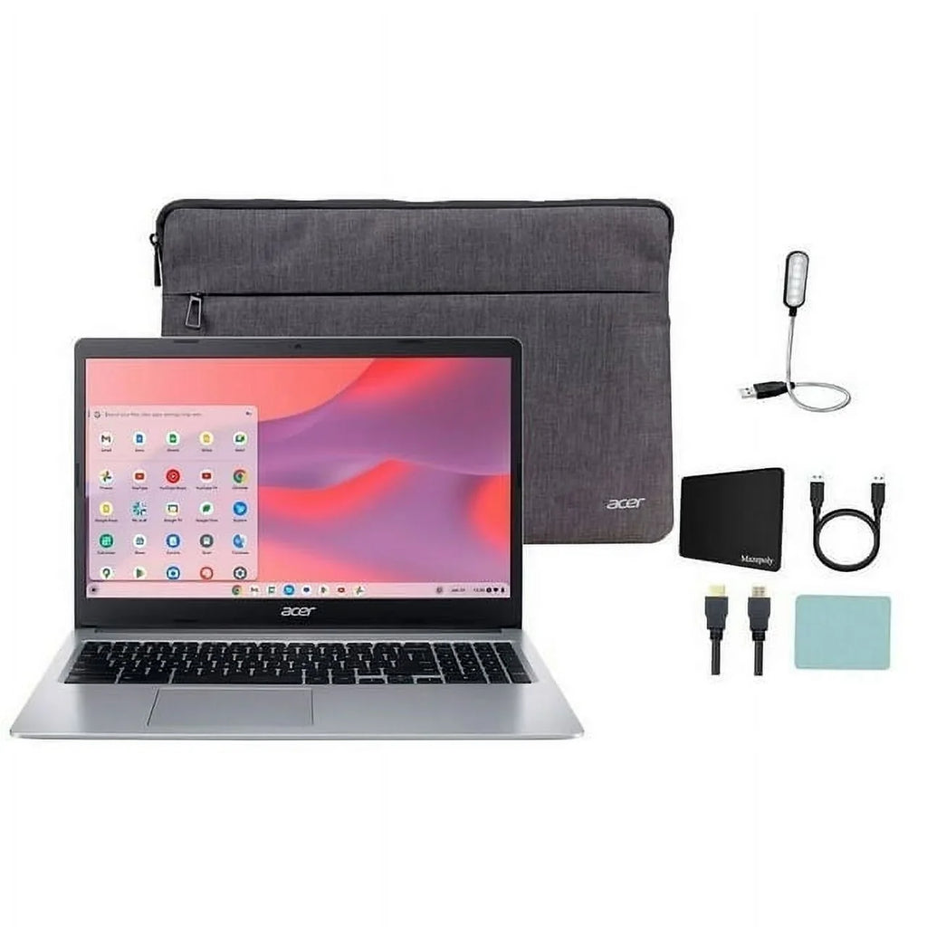 Celeron Intel 64GB + Mazepoly Silver Restored Accessories 315 OS, 15.6" N4020, eMMC, Chromebook Chrome Display Laptop, Acer HD LPDDR4, 4GB