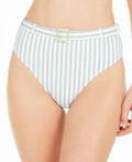 High-Waist Swim Bikini Bottom, JADEITE US Small WeWoreWhat Striped Emily