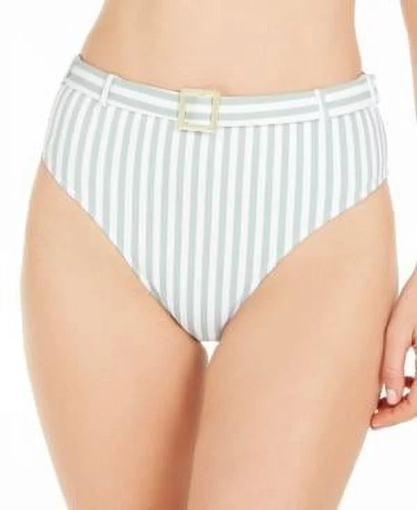 High-Waist Swim Bikini Bottom, JADEITE US Small WeWoreWhat Striped Emily