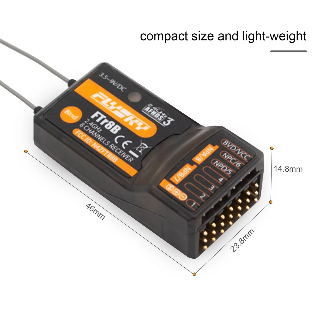 Receiver 2.4GHz 8CH Vehicle PWMPPMi.BUSS.BUS Airplane Transmitters with FTr8B RF Helicopter Dual NB4 Glider Engineering Modules Fixed Wing Compatible Output AFHDS3 for Drone PL18 OWSOO RC