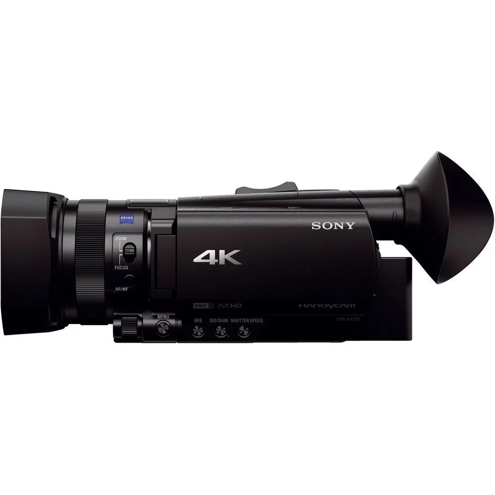 Camera 4K Sony HD Camcorder + 128GB FDR-AX700 Video + + 2 Memory Card + Extra and Charger Batteries Handycam M Case