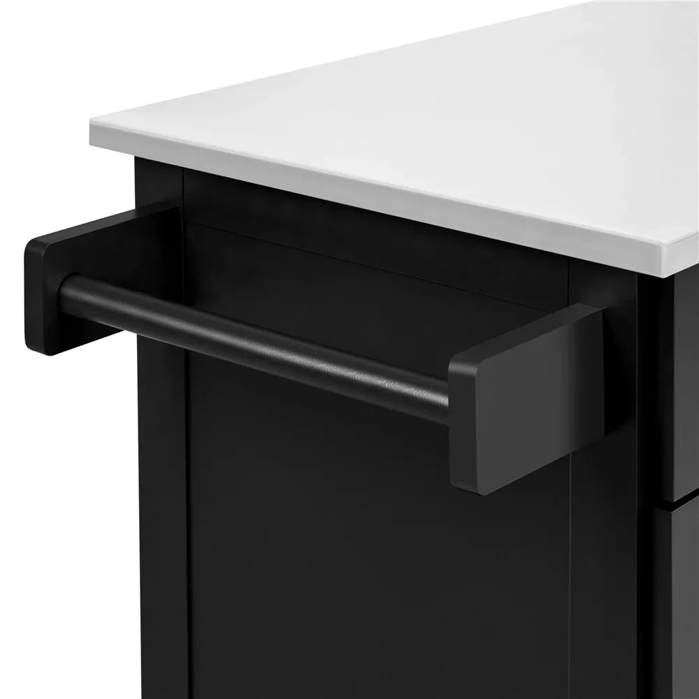 Towel Topeakmart Rolling Island & Spice Bar with Rack, Drawers & Storage Kitchen