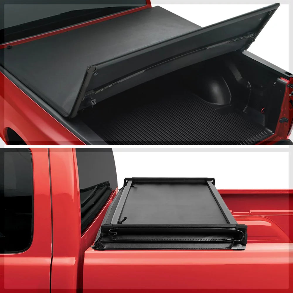 Tonneau Soft Fleetside Top 2005-2019 for NISSAN Truck Short Frontier 05-21 5Ft Tri-Fold select: FRONTIER Cover Bed Fits