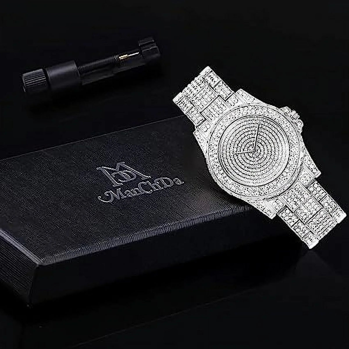 Diamonds Men Rhinestone Steel for Quartz Watch Men ManChDa Watch Diamond Ice Women Watch Silver Stainless Crystal Watch Watches Women Out Full Wrist Gold Watch Watch