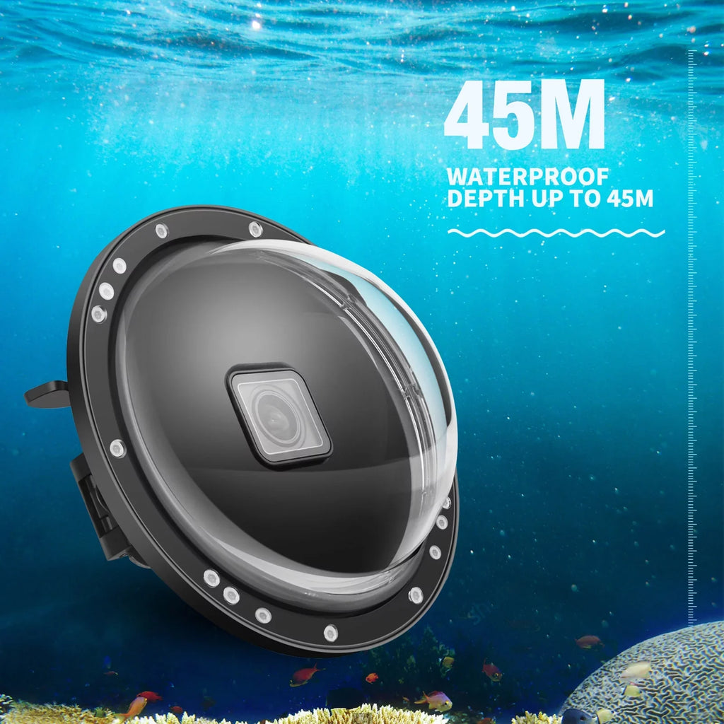 Case Wide for Angle SHOOT Camera 45m Protective 180° Waterproof Camera Handle Replacement Dual Dome 9 XTGP559 Port Waterproof Case
