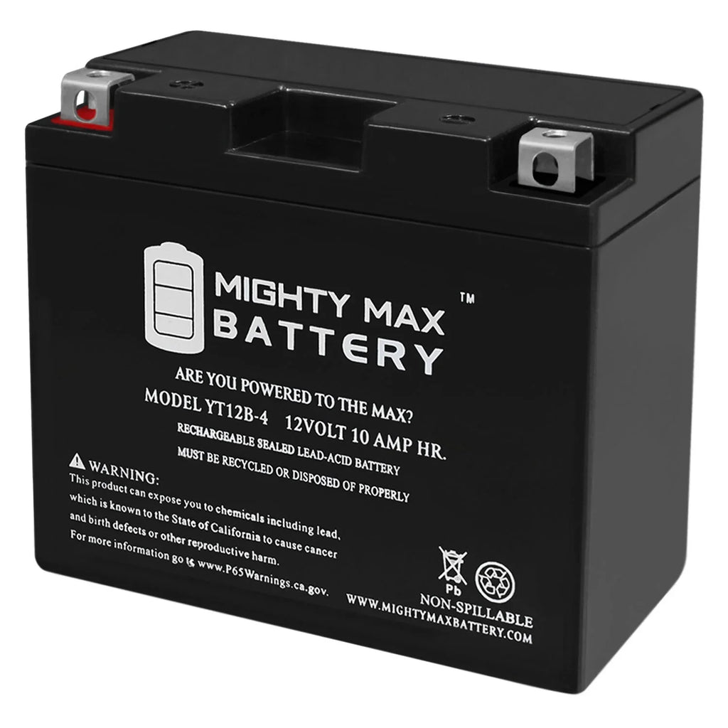 Replacement 10Ah Battery Max Power for GT12B-4 12V SLA YT12B-4