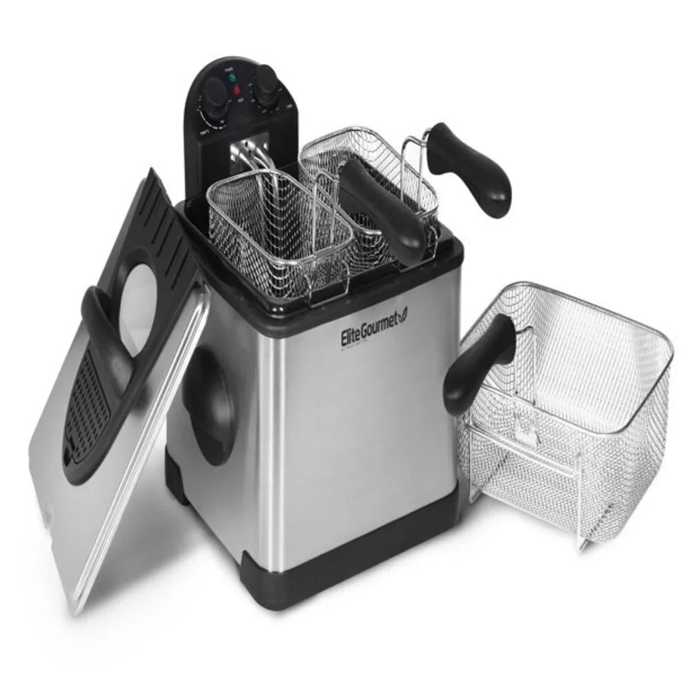 Deep 3 Elite with EDF-401T baskets Platinum Dual 4Qt. Fryer