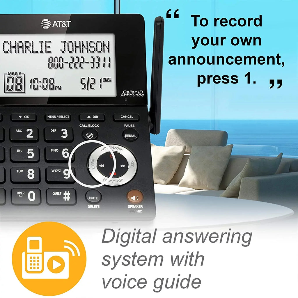 DECT 6.0 Corded/Cordless /Silver CL84107 Blocker, Handset Phone with 1 AT&T Expandable with Call Smart