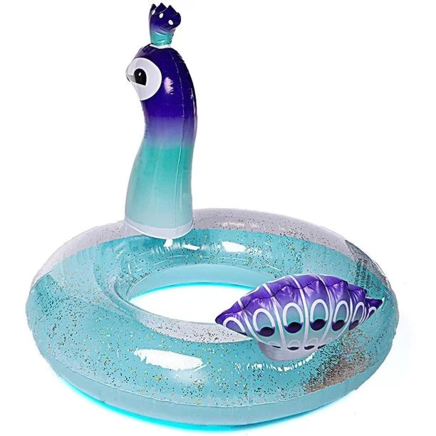 Alder Floaties Ring Party Float Glitter Toys lake with for Pool Adult Fast Swim Designed Lounge and Inch Children 48 Decoration Raft | Inflatable Peacock Tube, Beach Valves