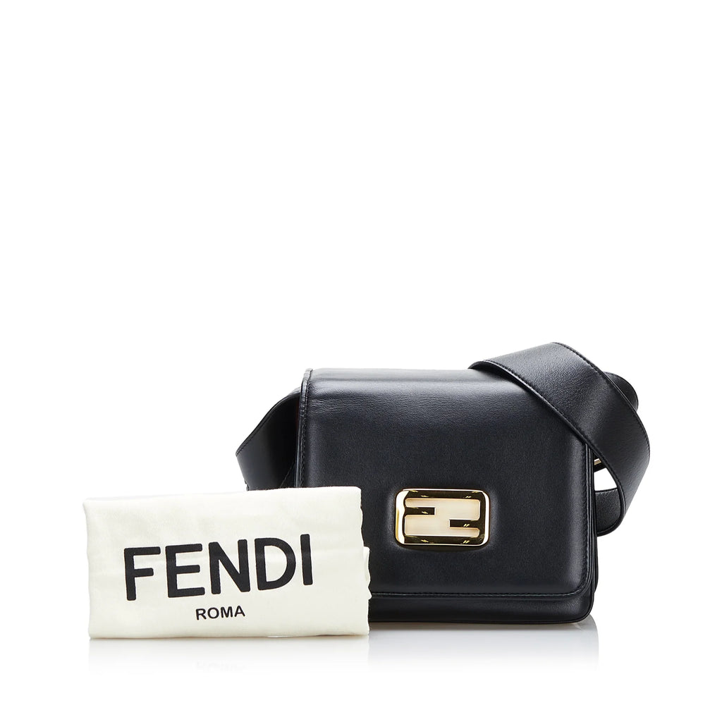 Calf Unisex Leather Authenticated Pre-Owned Crossbody Bag ID Small Fendi (Good)