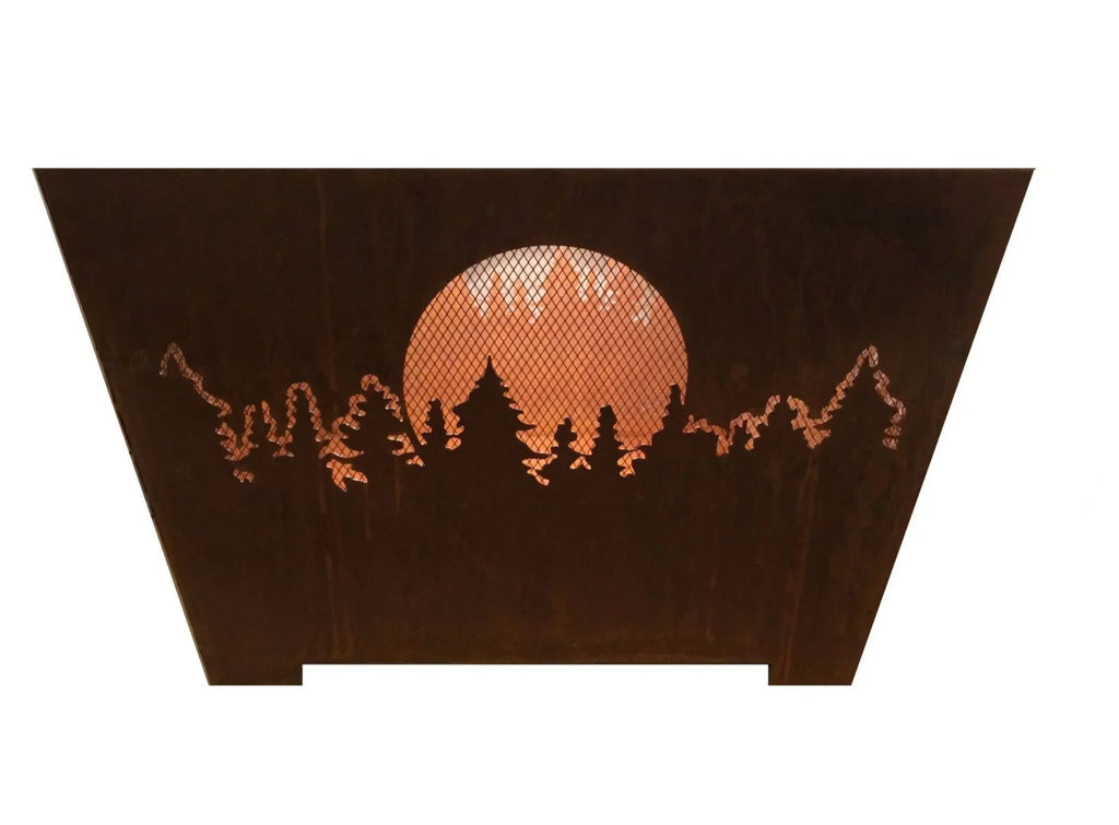Moon Basket Brown and Outdoor Forest 24" Square Fire Finish Design Rustic Esschert