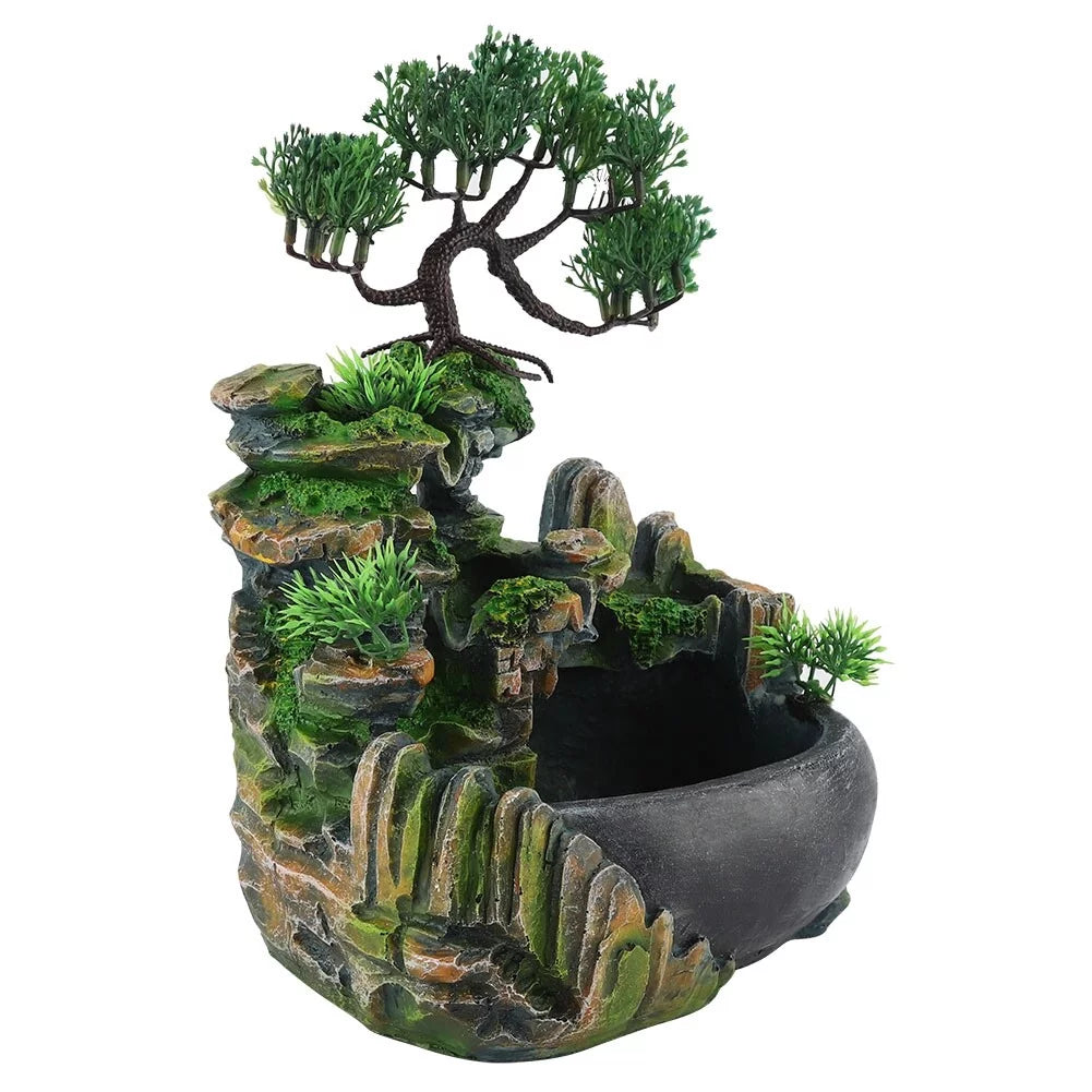 Waterfall Fountain 220V Desktop EU Zen Mini Waterfall Meditation Plug
