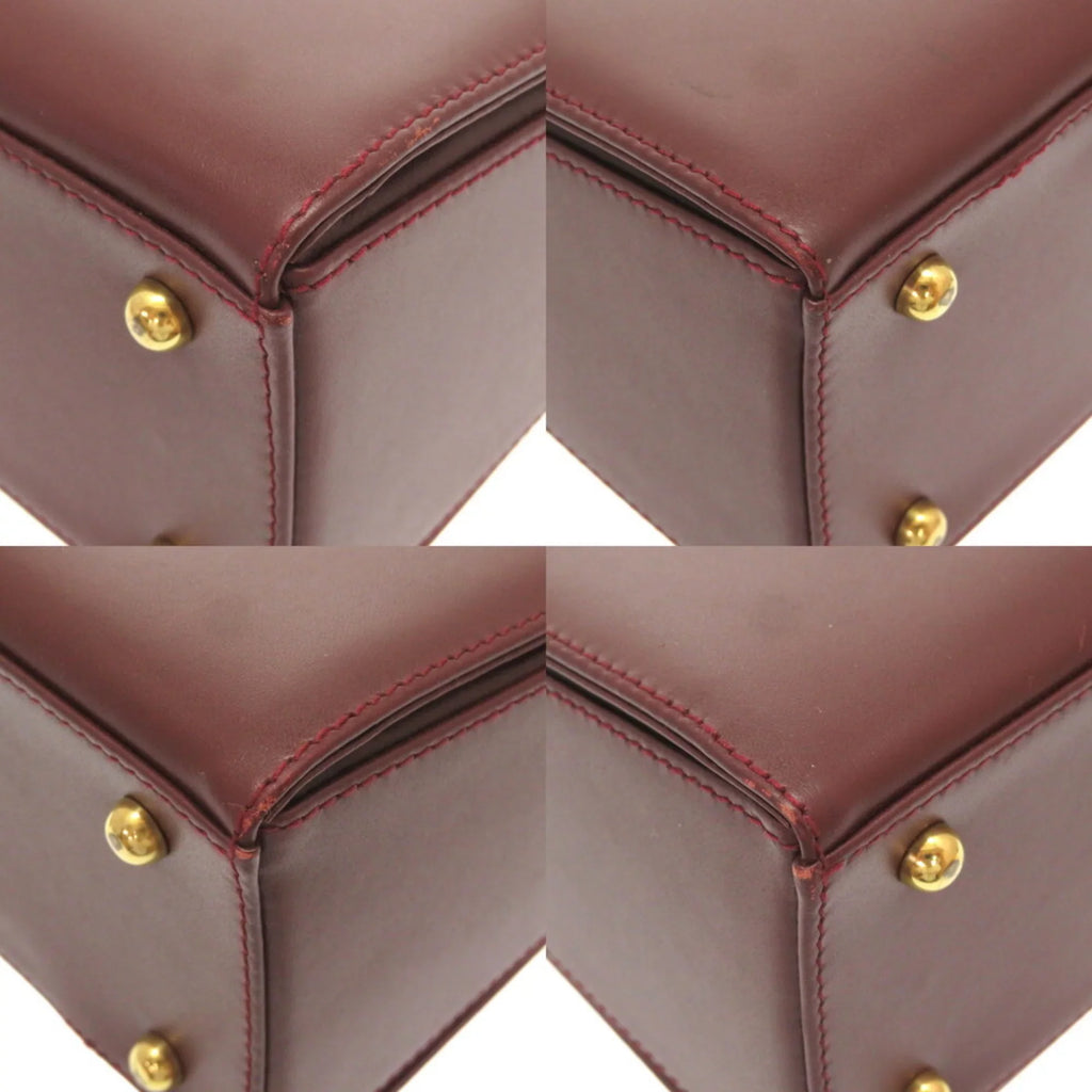 red line Cartier (Good) handbag must Pre-Owned bordeaux leather