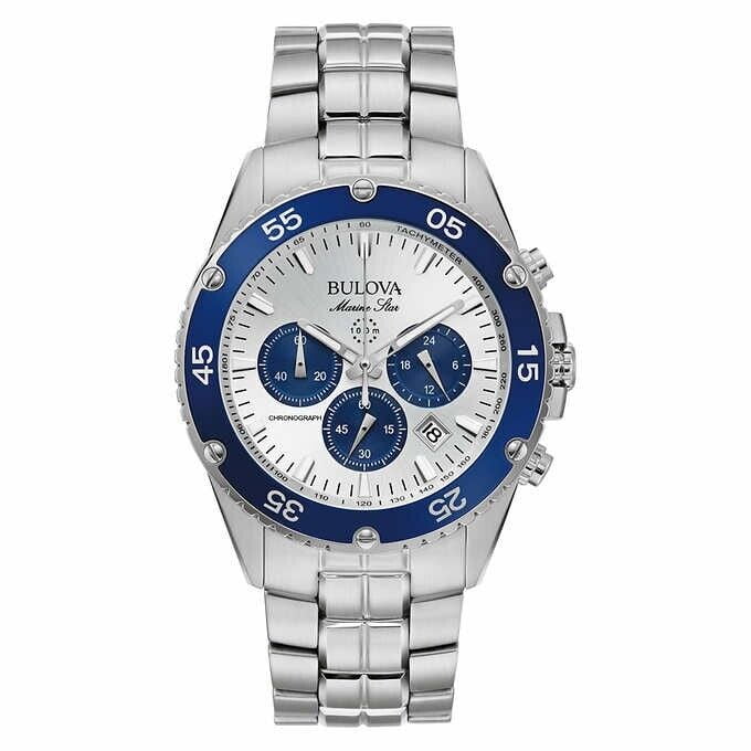 Marine Star Bulova Quartz Stainless Steel Watch Chronograph Men's