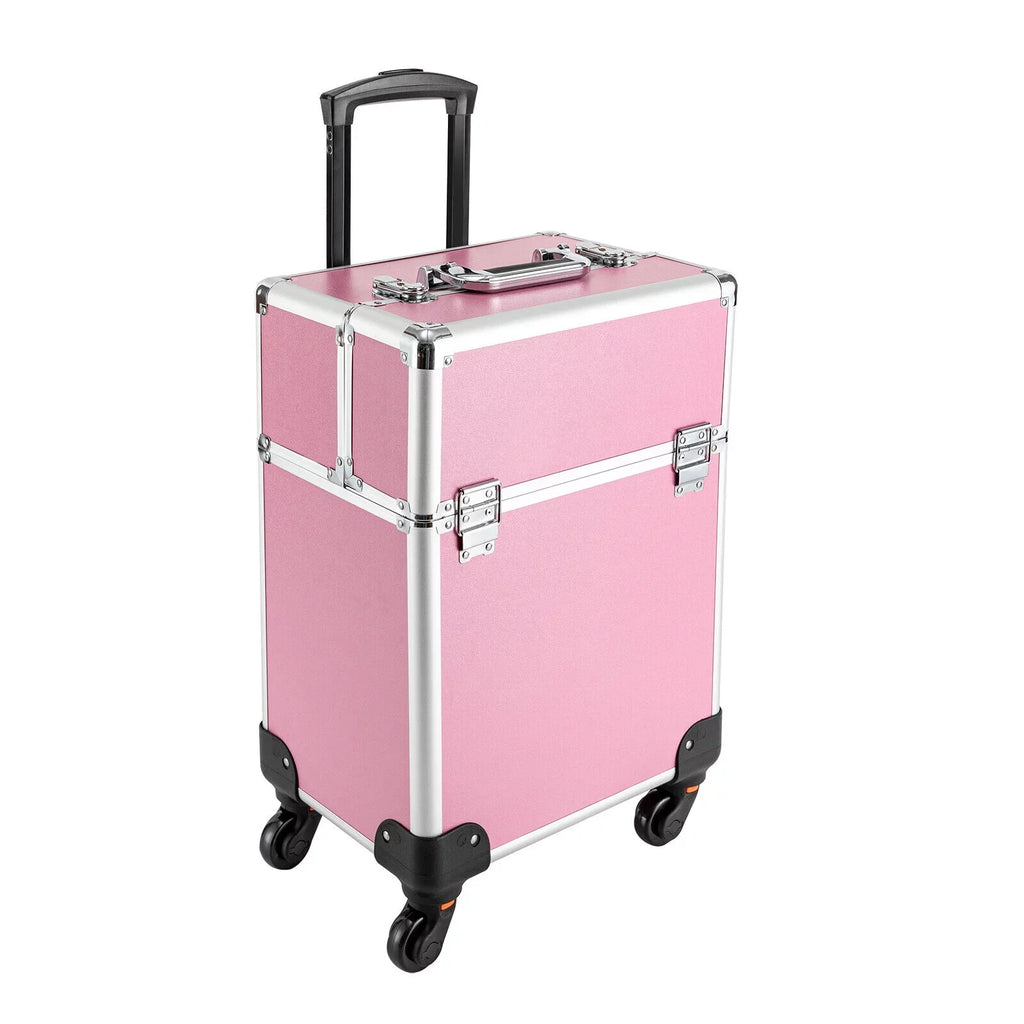 Trolley Wheels Professional Cosmetic Rolling Train 4-Tier Miumaeov Makeup Case Organizer Storage Makeup with