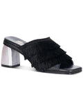 Cha Leather Womens Heel Cobos Cha Silvia Fringe Block