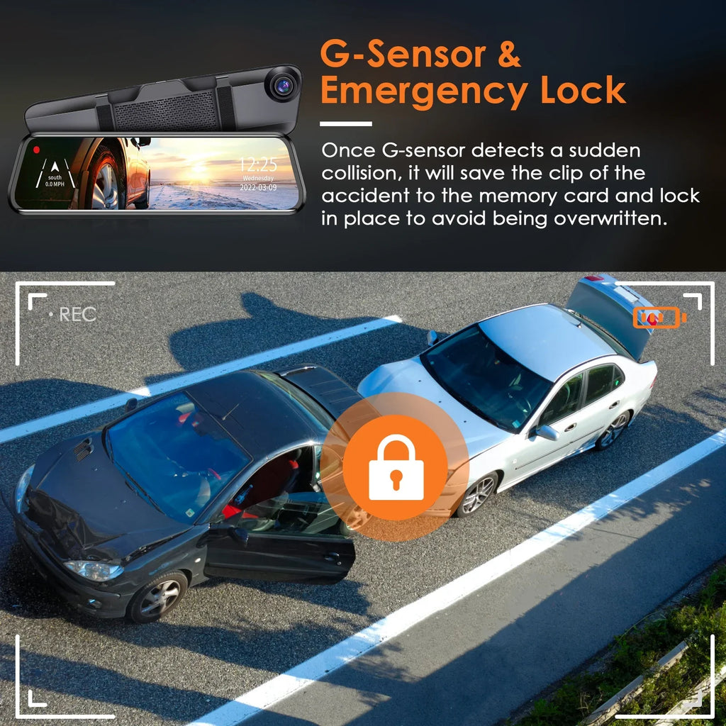 170° DVR Night Monitor Vision, Angle Car Dual Recorder G-Sensor, with Lens Camera Parking 4K Cam HD Dash iMounTEK