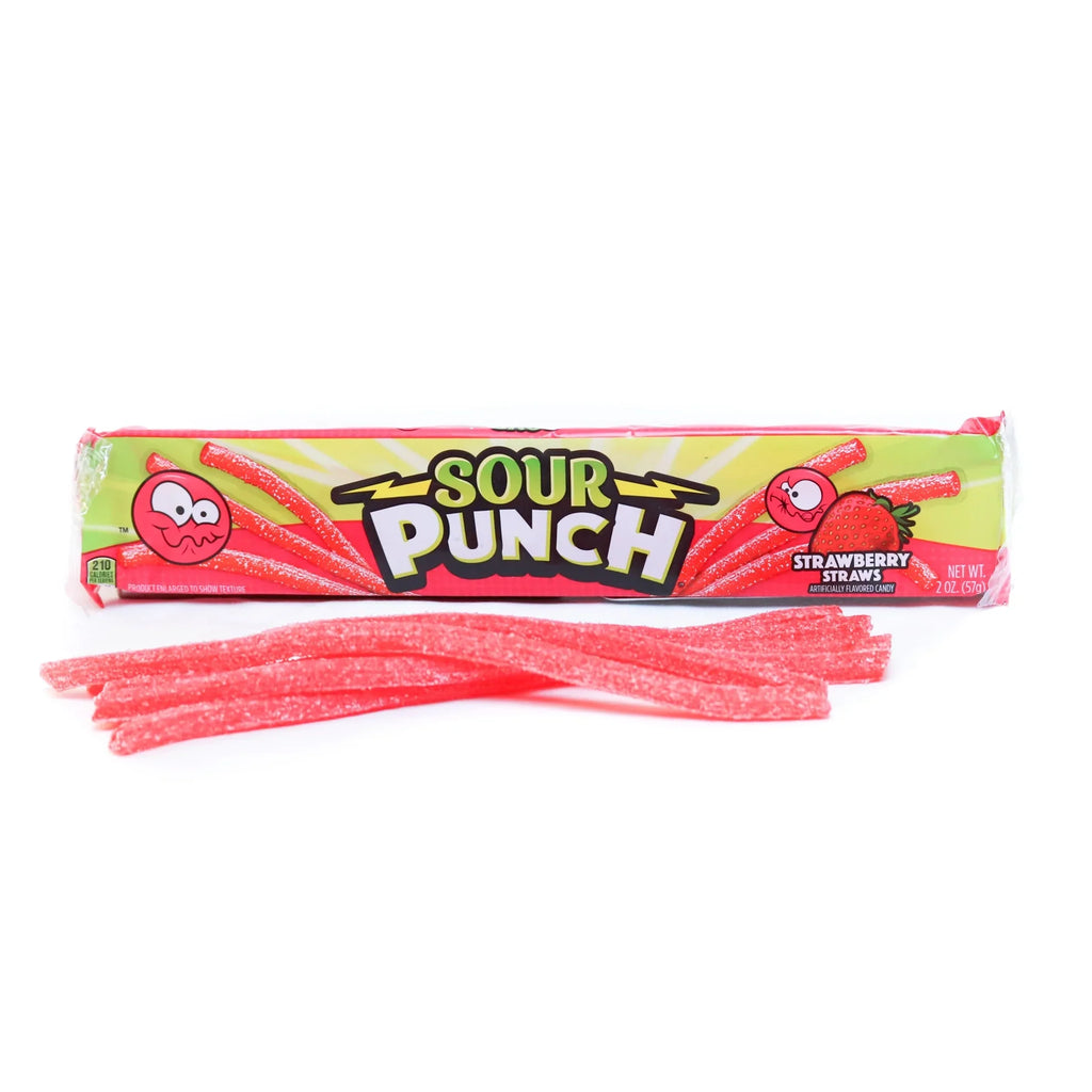 Caddy) Sour (24ct Straws, Punch Strawberry, Tray 2oz
